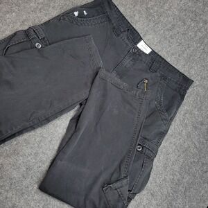 AK Army Cargo Pants Mens 40 Black Utility Workwear Y2K Grunge Zipper Streetwear